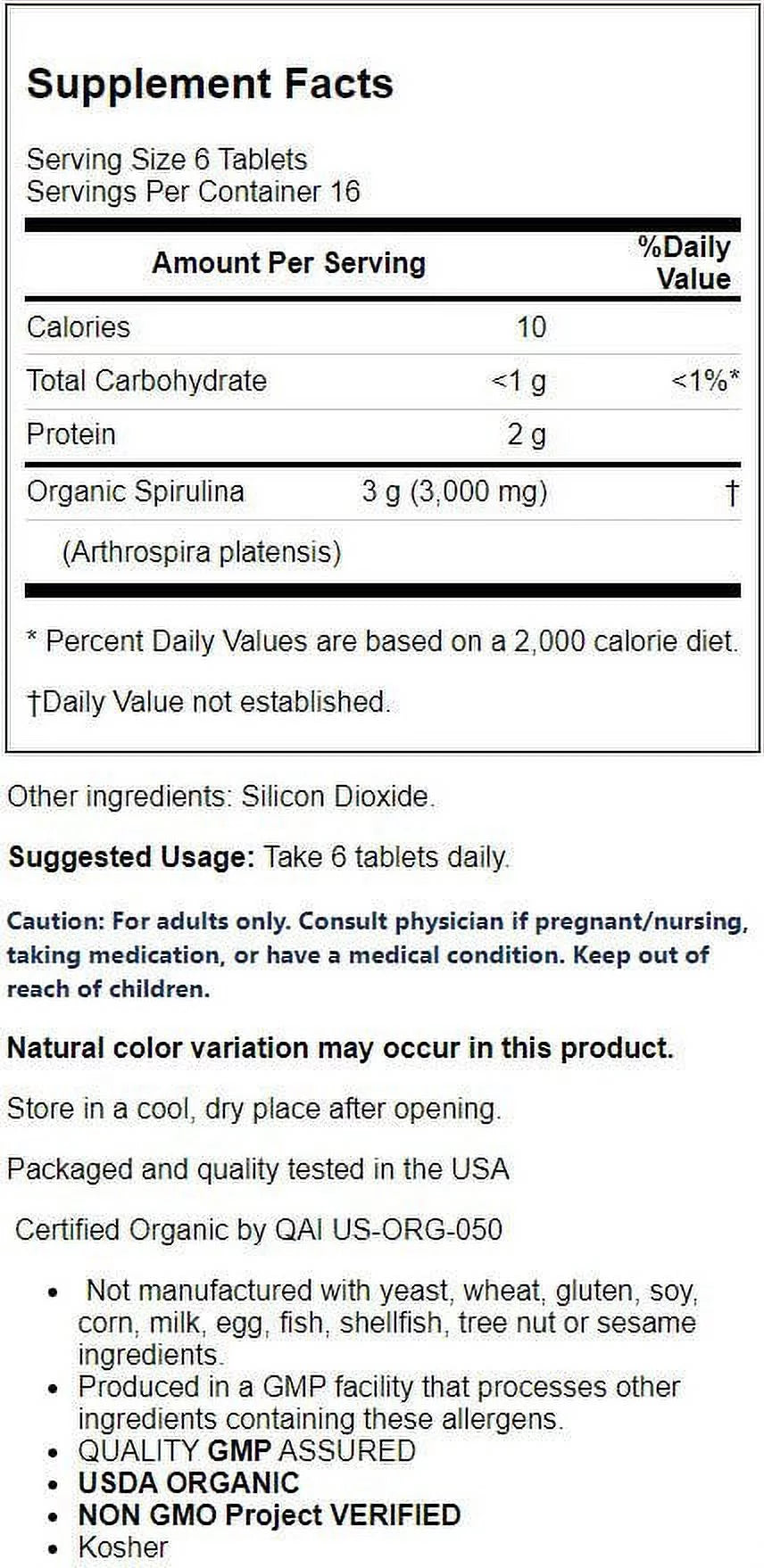 Now Foods Organic Spirulina