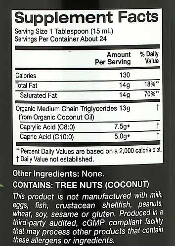 California Gold Nutrition Organic MCT oil